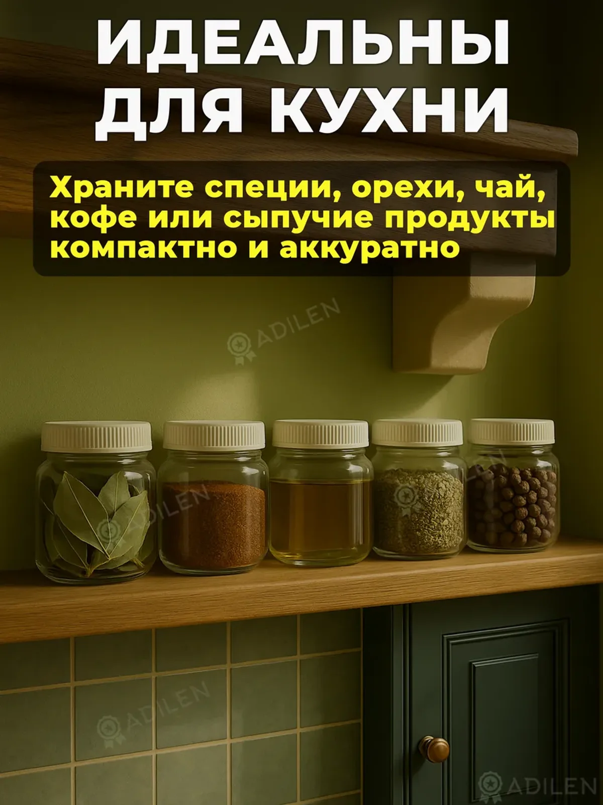 Набор банок 250 мл с белой крышкой (5 шт.) — фото 5
