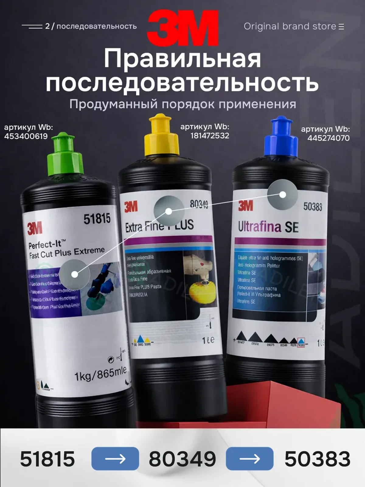 Полировальная паста 3M 49 универсальная абразивная 1 кг — фото 2