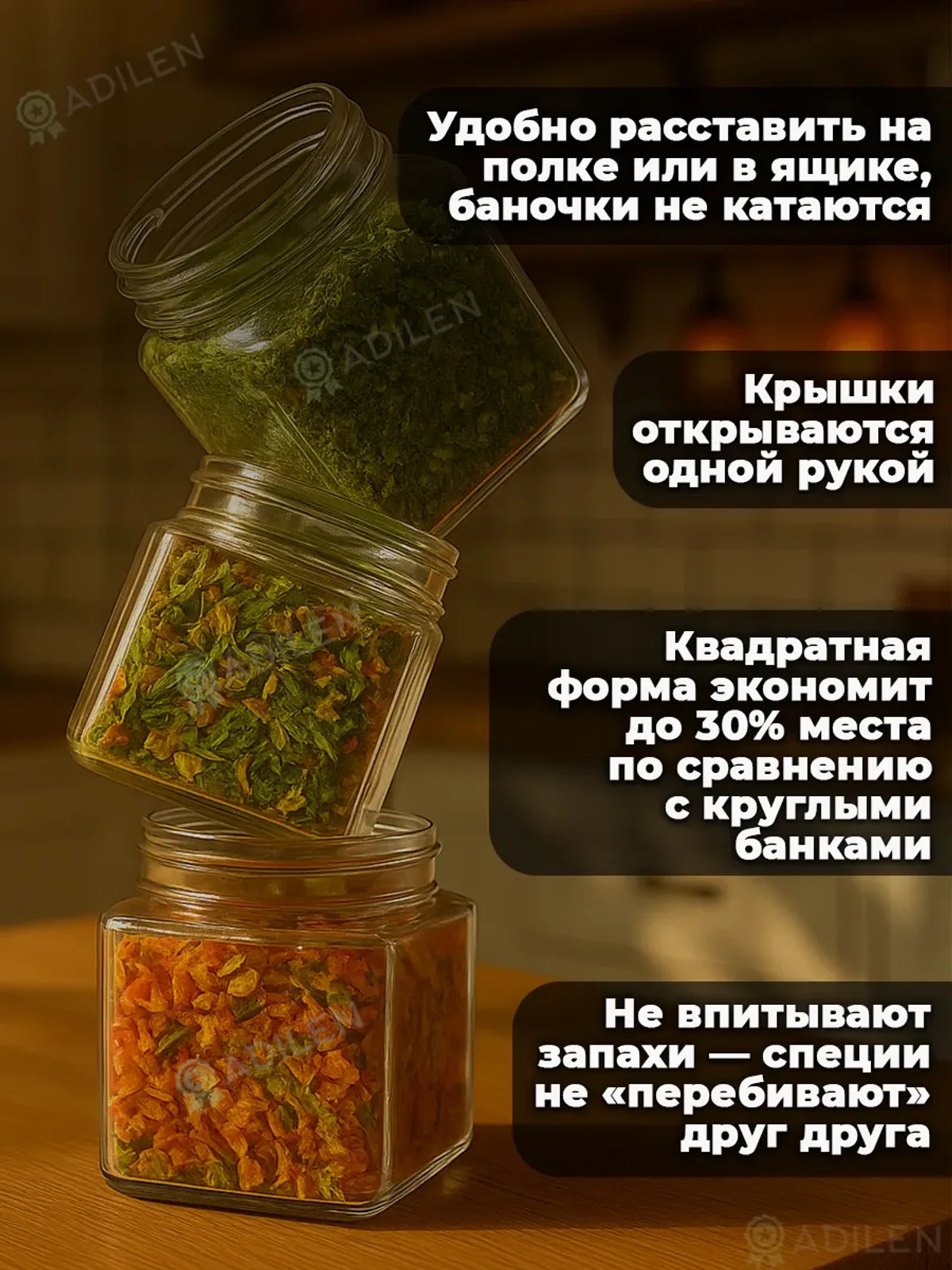 Банки-кубик 250 мл с красной крышкой-дозатором (6 шт.) — фото 6