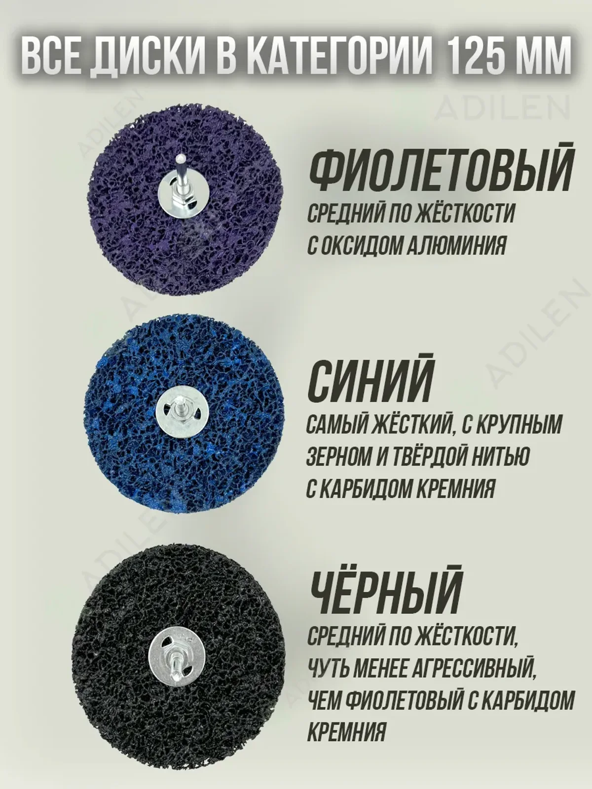 Зачистной коралловый диск на шпинделе 125 mm — фото 2
