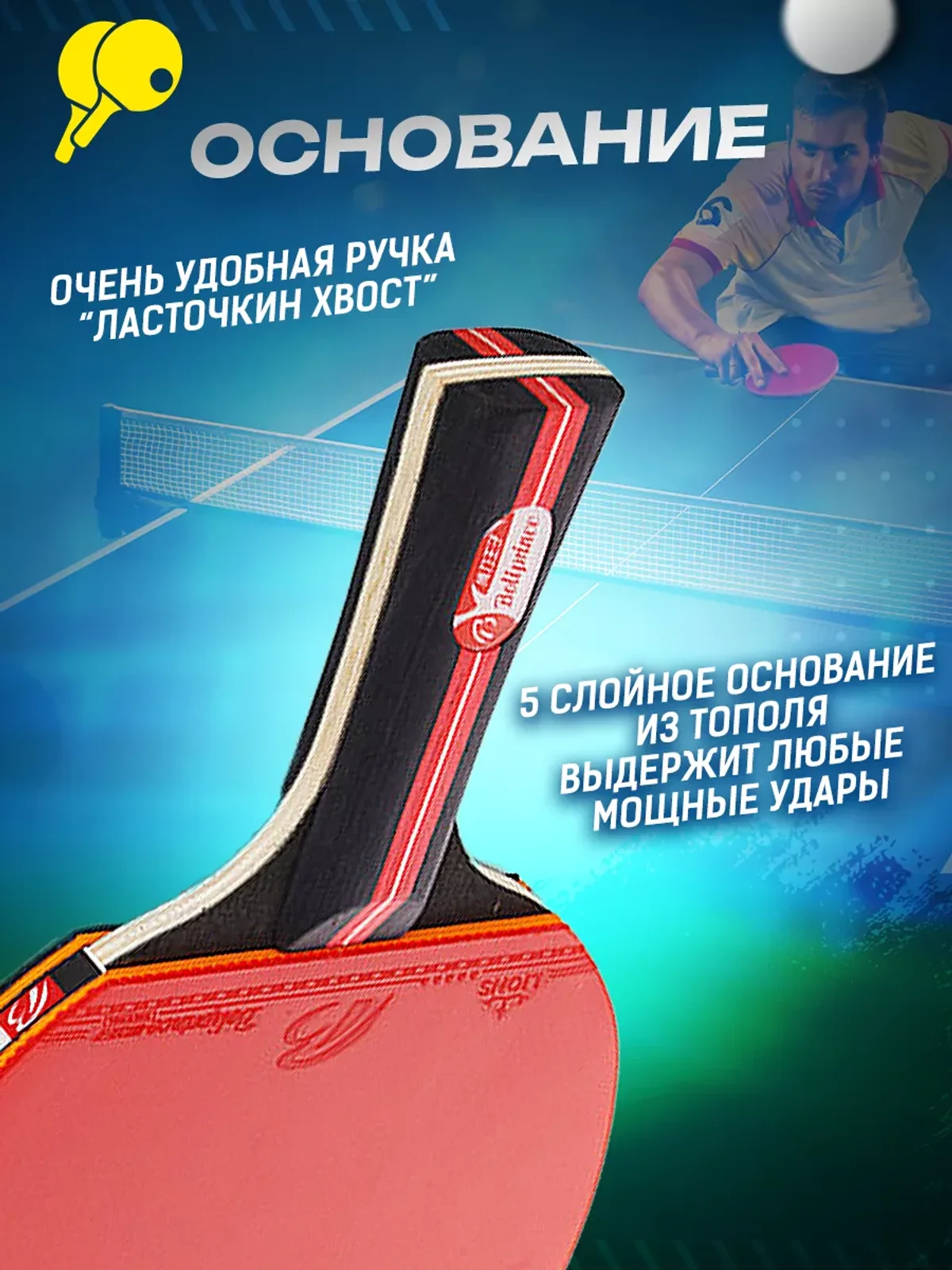 Набор Ракеток для настольного тенниса, пинг-понга — фото 2