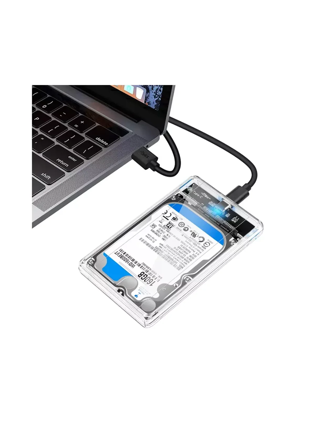 Бокс коробка для жесткого диска HDD SSD 2.5 TYPE-C — фото 3